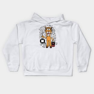 Tiger Painter Illustration Kids Hoodie